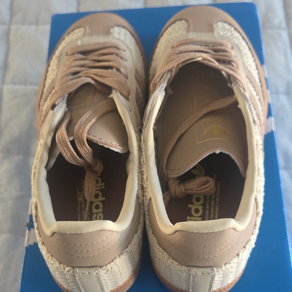 Adidas Woven Beige and Brown Sneakers Samba OG W NEW - Picture 4 of 6